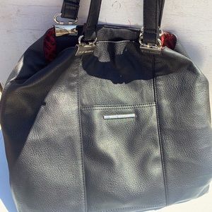Steve Madden Black Red Mutli-pocket Purse Bag